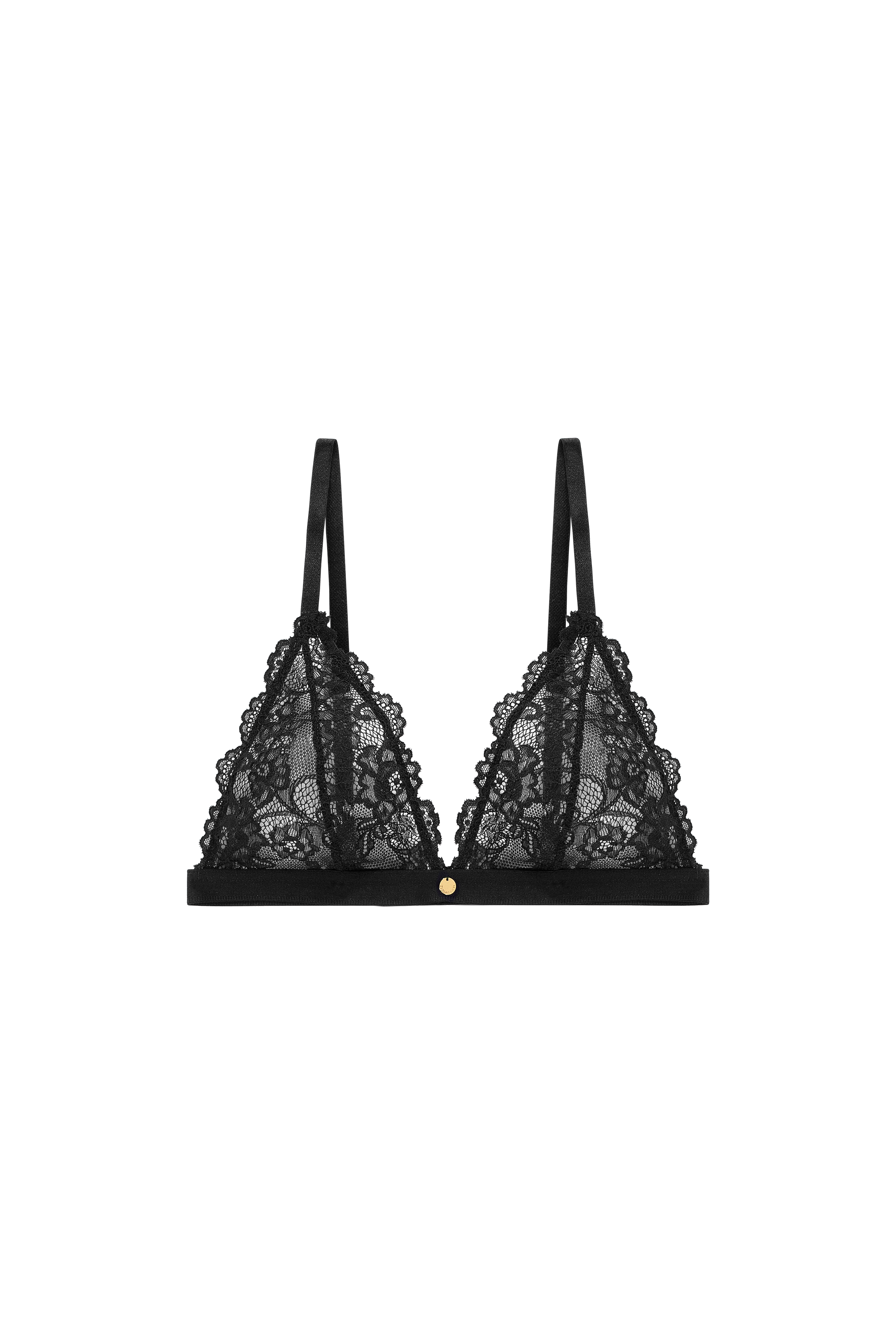 zwart kant lingerie triangel bralette 