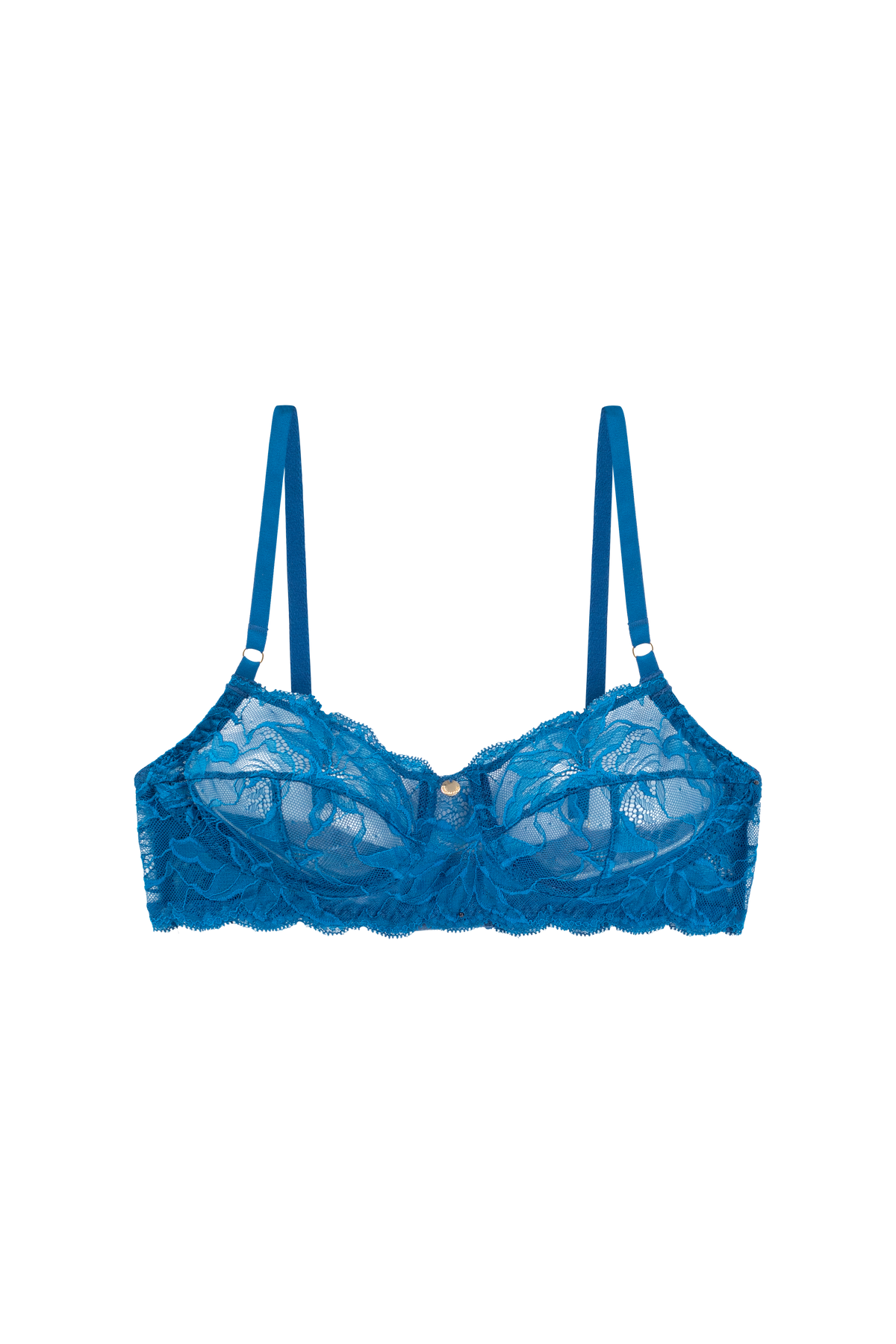 blauwe lingerie bralette met kant zonder beugel