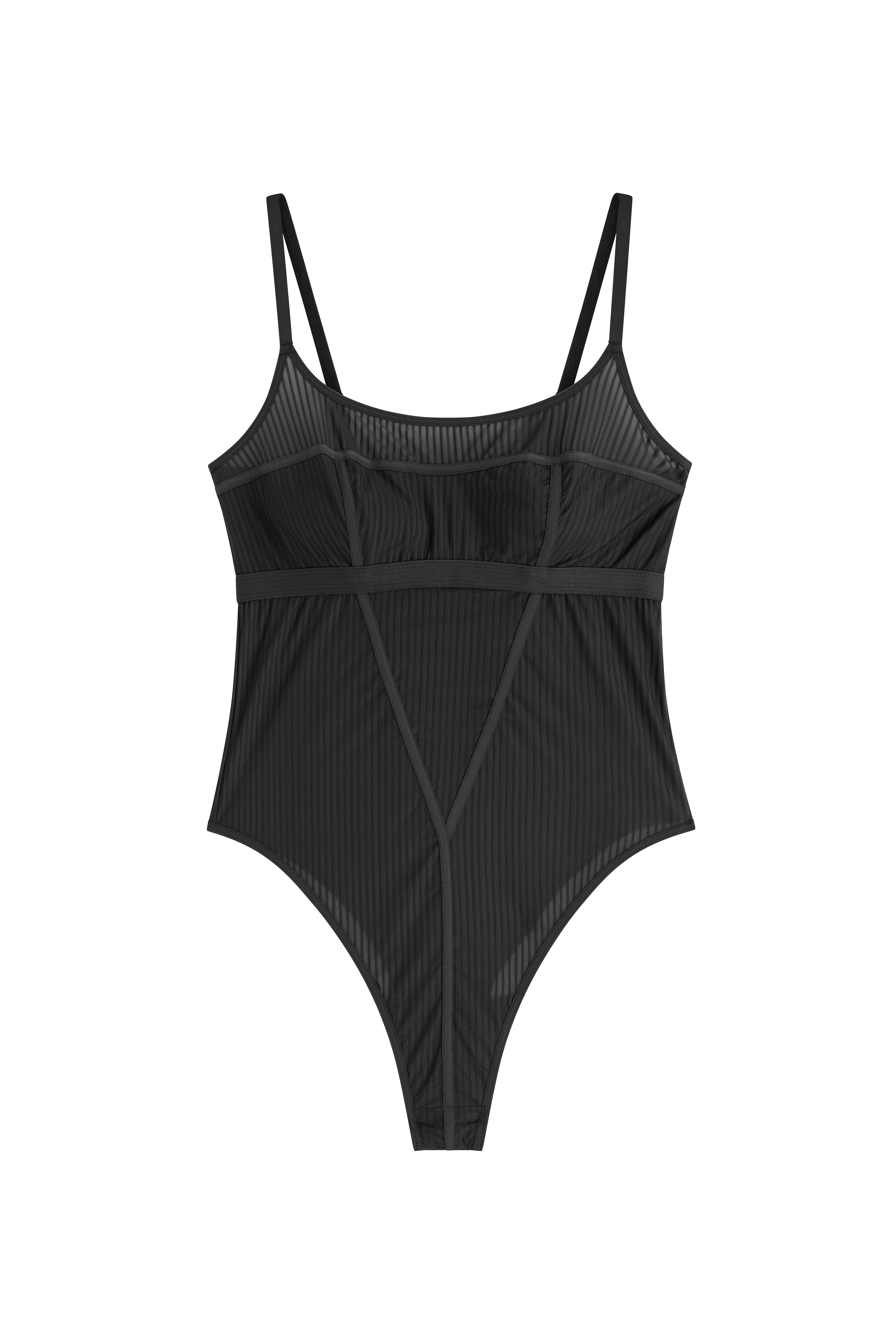 zwarte bodysuit lingerie met strepen