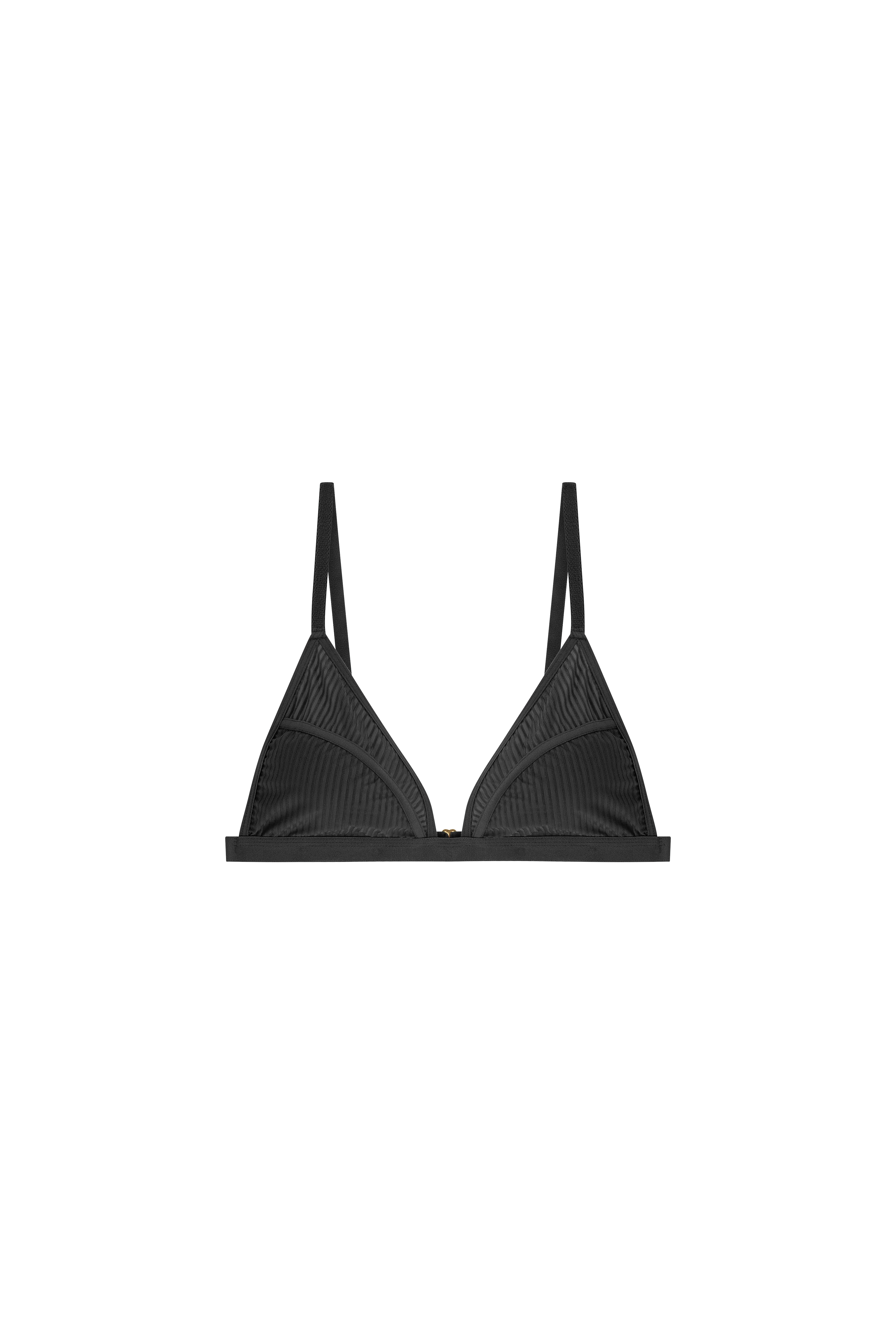triangel bralette met strepen in het zwart 