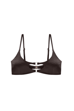 bikini ringetjes bruin bralette badkleding